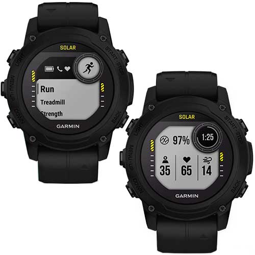 Fonctions multi-sport, bien-être, sécurité et rechargement solaire de la montre de plongée connectée GPS Garmin Descent G1 Solar noir