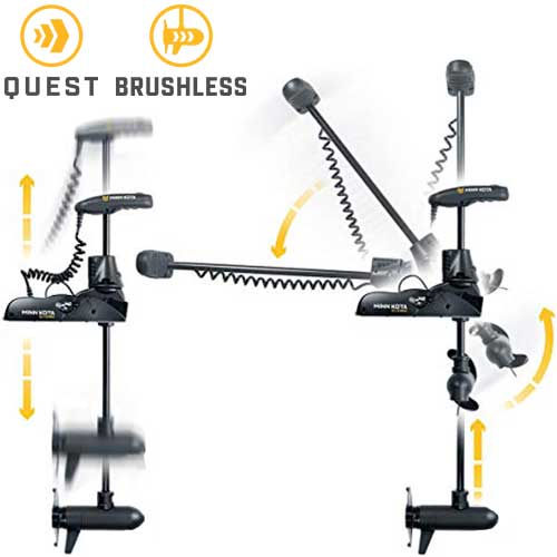 Technologie Quest et Fonctions autoStow & deploy, power trim et trim auto du moteur électrique avant Riptide Instinct Quest noir