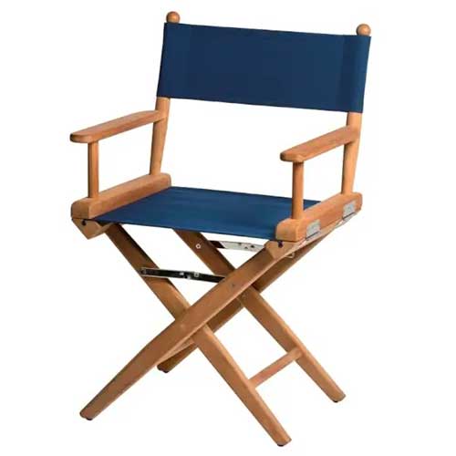 Chaise réalisateur teck bleu marine