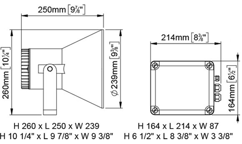 Avertisseur électronique support inox poli 12V 120 dB