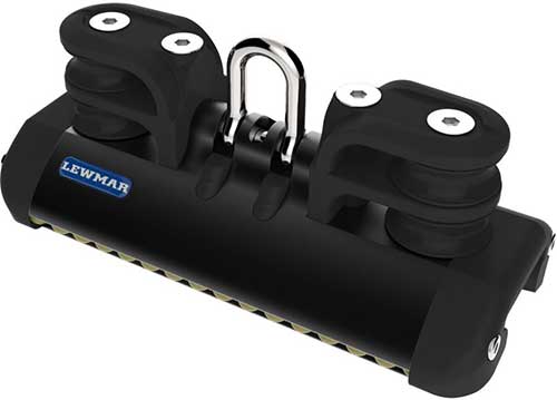 Chariot Lewmar HTX T2 à billes Torlon avec manille et réas doubles